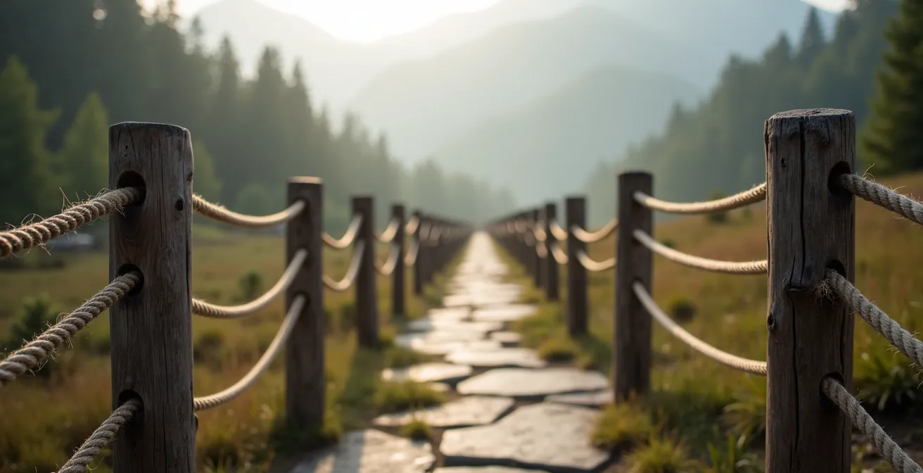 Sistema di gestione accessi con barriere naturali in un parco nazionale italiano