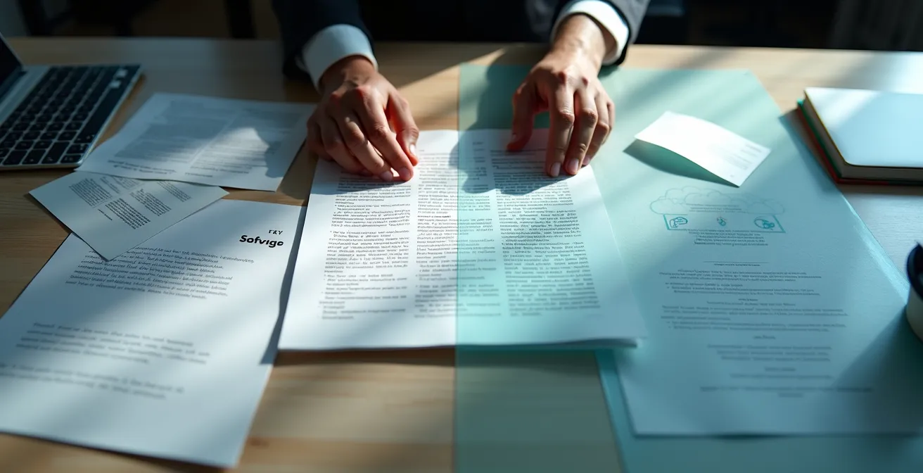 Confronto visivo tra LibreOffice e alternative cloud su schermo professionale