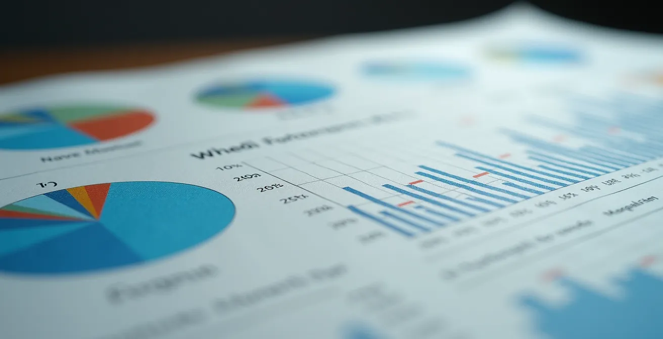Dettaglio macro texture documenti finanziari con grafici sfocati